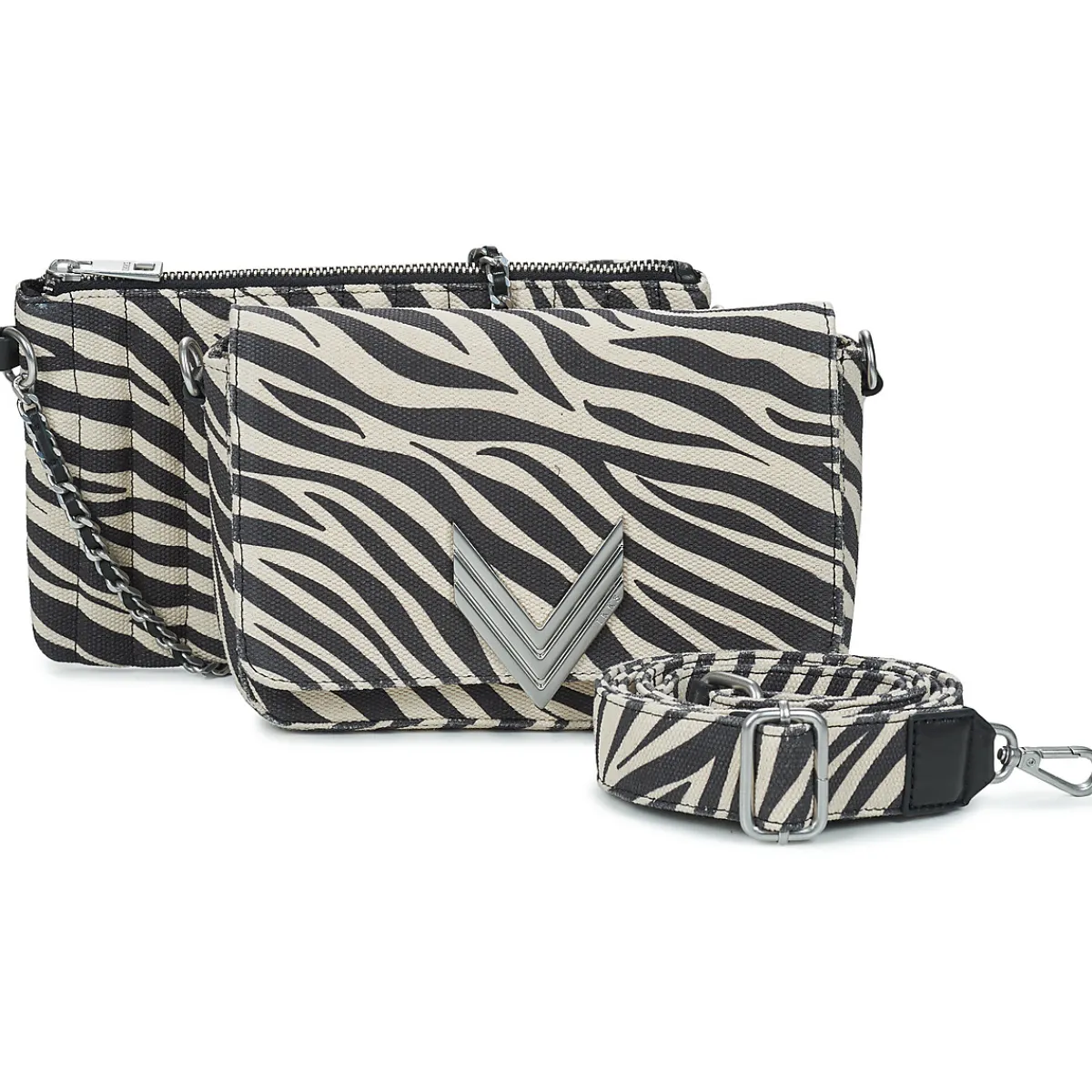 Besaces / Sacs Bandoulière^Ikks - 111 ZEBRE TOILE COTON IMPRIME