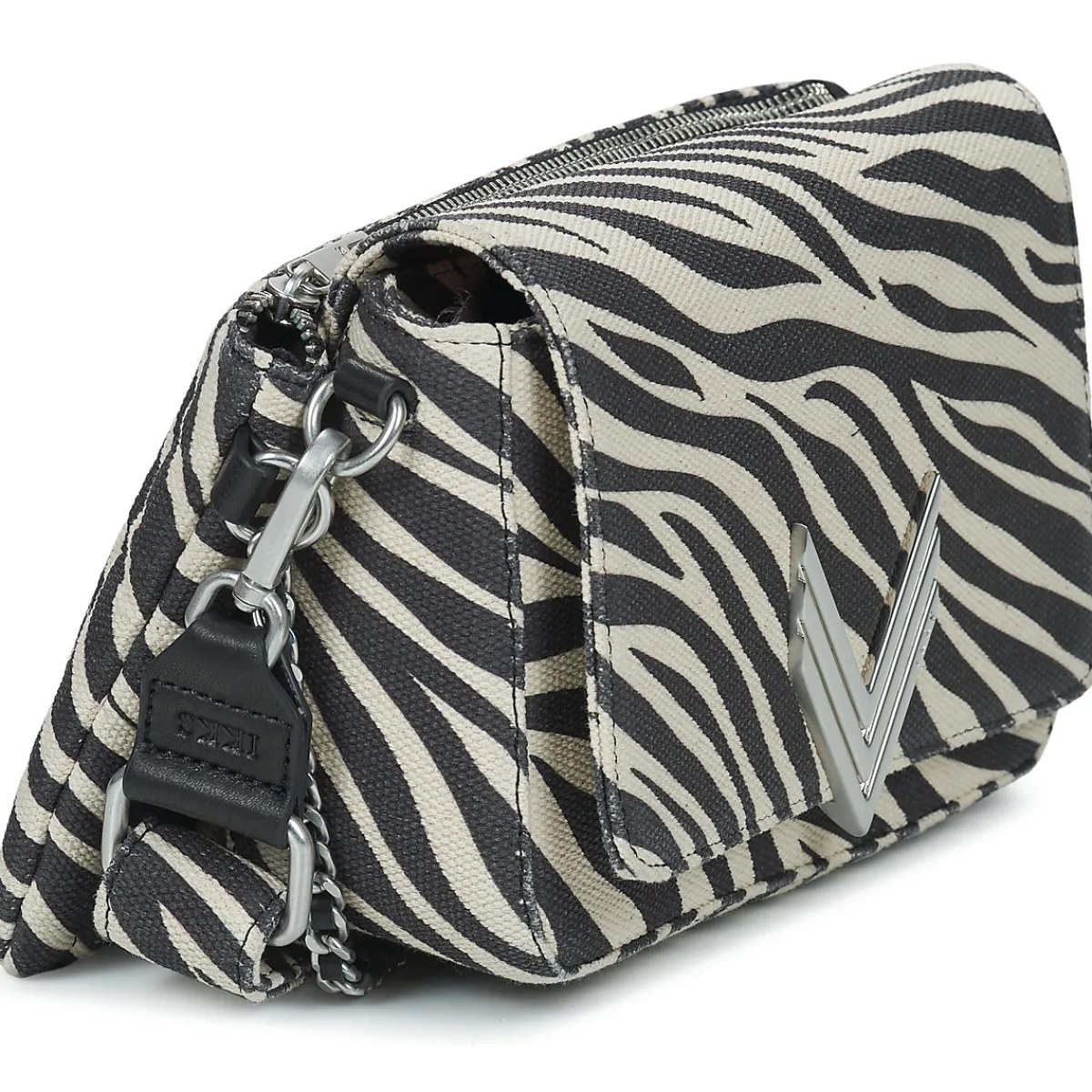Besaces / Sacs Bandoulière^Ikks - 111 ZEBRE TOILE COTON IMPRIME