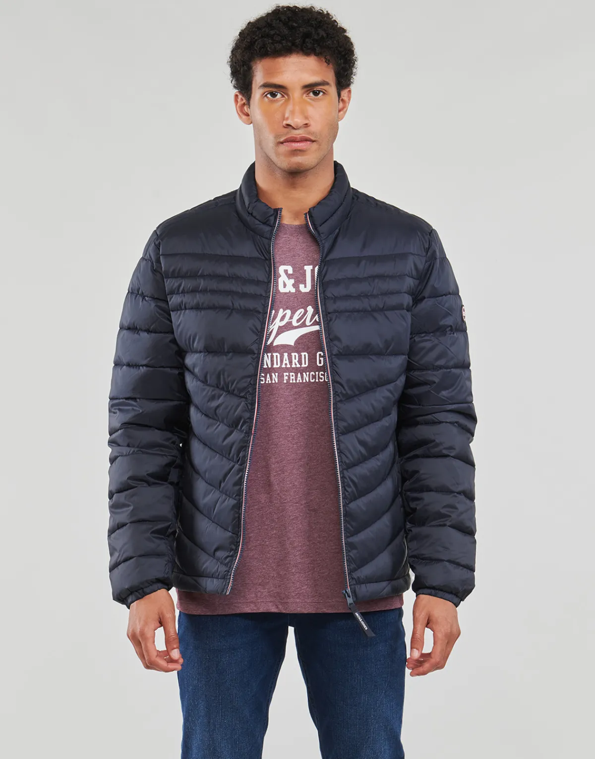 Manteaux^Jack & Jones - JJEFLY PUFFER COLLAR Marine