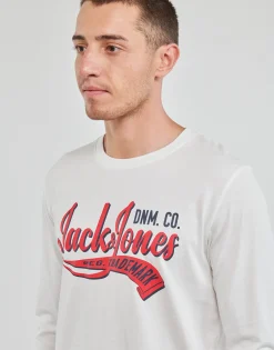 T-shirts & Polos^Jack & Jones - JJELOGO TEE LS O-NECK 2 COL AW23 SN Blanc