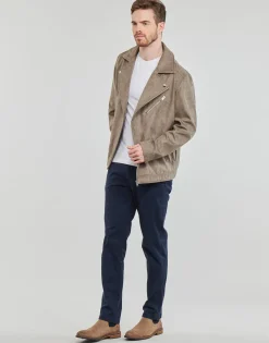 Vestes^Jack & Jones - JJROCKY FAUX SUEDE BIKER JACKET Beige