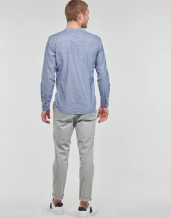 Chemises^Jack & Jones - JPRBLASUMMER HALF PLACKET SHIRT L/S Bleu
