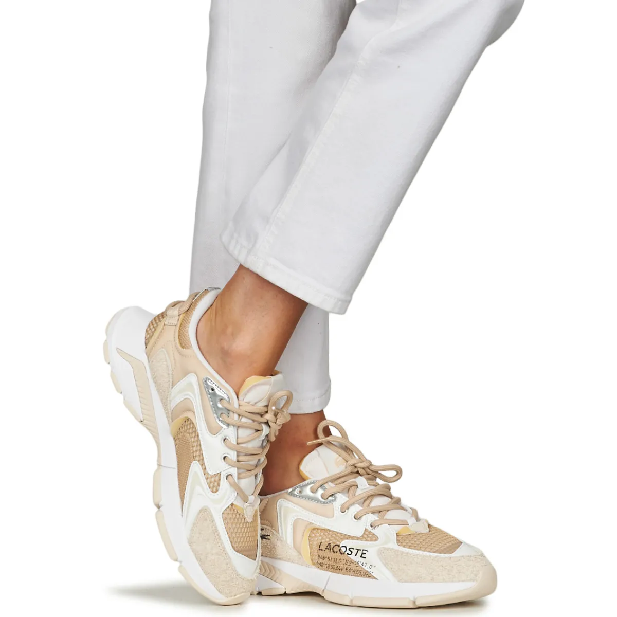Baskets Mode^Lacoste - L003 Beige
