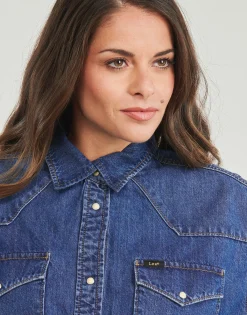Robes^Lee - BELTED WESTERN DRESS Bleu