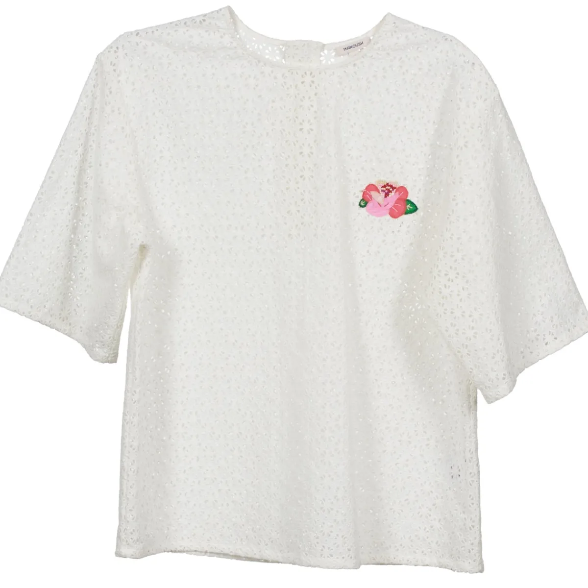 Tops / Blouses^Manoush - FLOWER BADGE Blanc