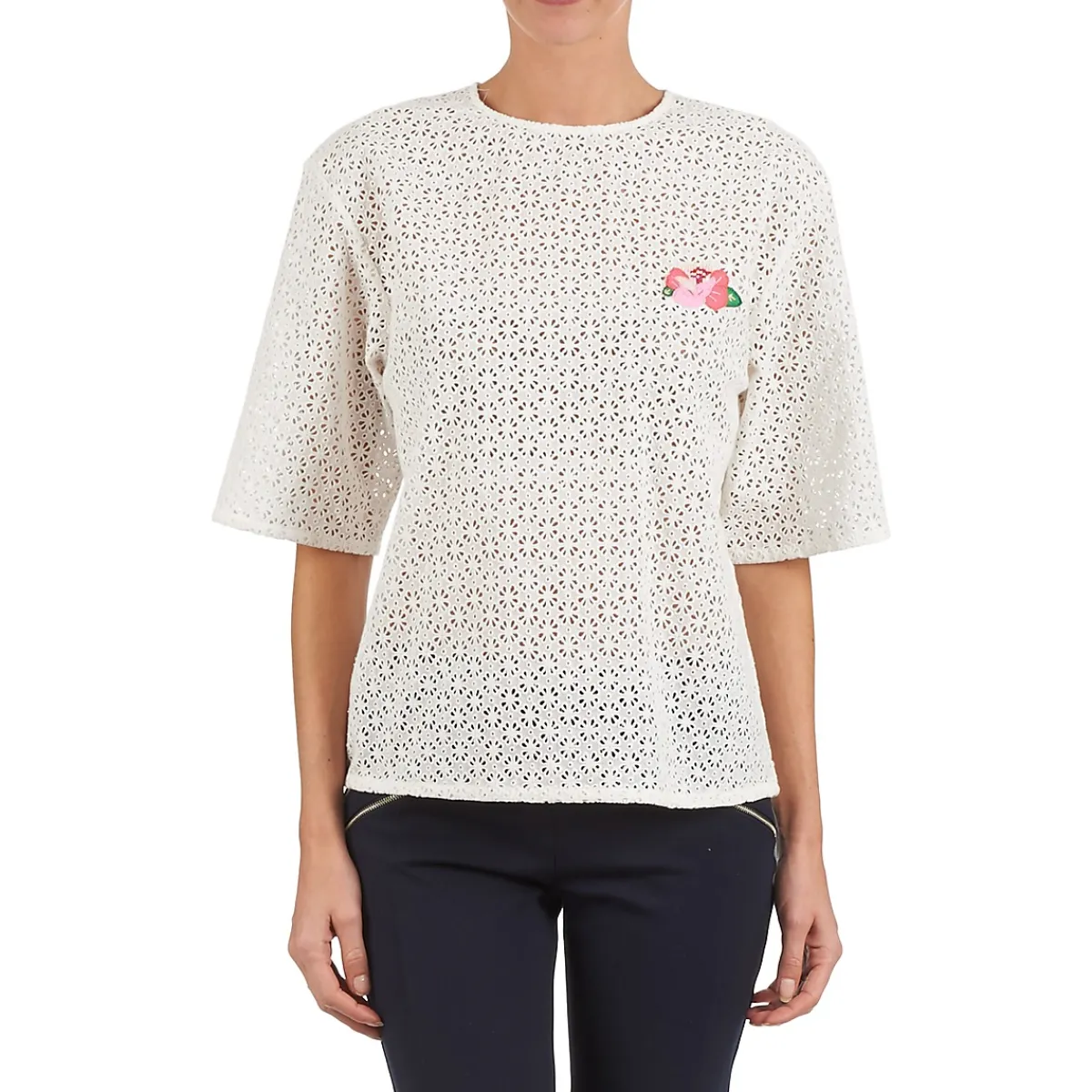 Tops / Blouses^Manoush - FLOWER BADGE Blanc