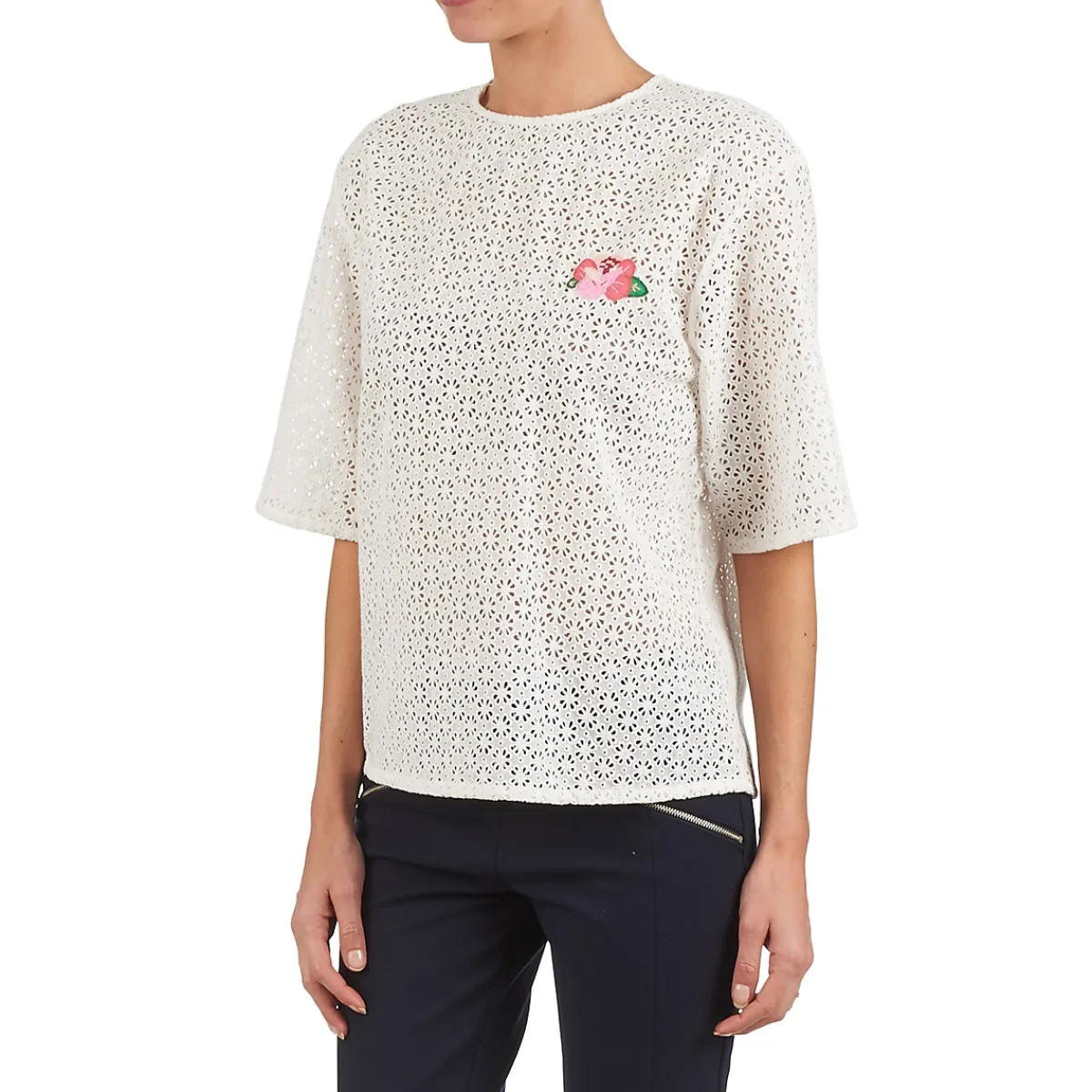 Tops / Blouses^Manoush - FLOWER BADGE Blanc