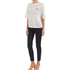 Tops / Blouses^Manoush - FLOWER BADGE Blanc