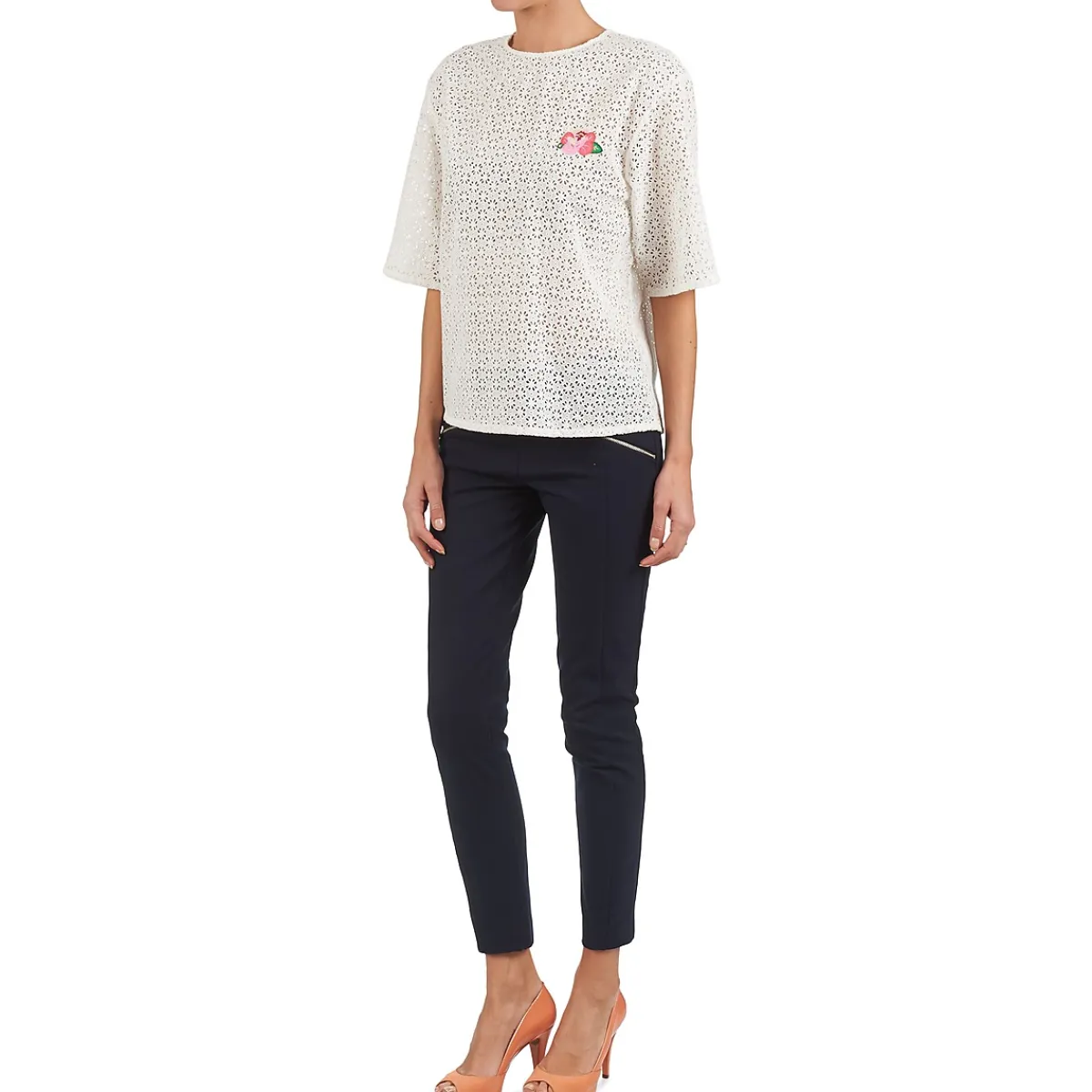 Tops / Blouses^Manoush - FLOWER BADGE Blanc