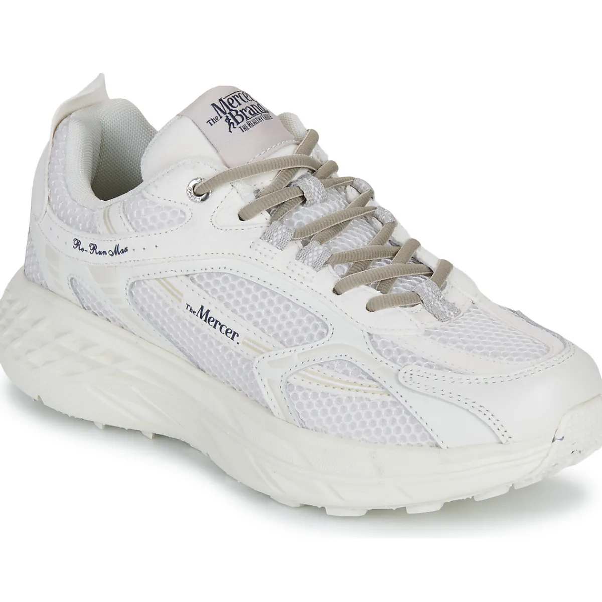 Baskets Mode^Mercer Amsterdam - THE RE RUN MAX SUEDE Blanc