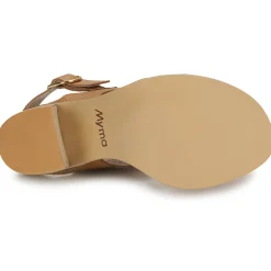 Sandales Et Nu-pieds^Myma - 7745MY01-CUIR-FOULONNE-NATUREL Marron