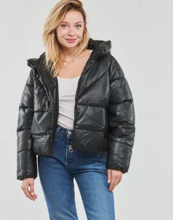 Manteaux^Only - ONLANJA FAUX LEATHER PUFFER CC OTW Noir