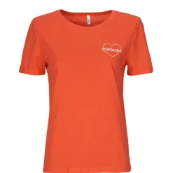 T-shirts & Polos^Only - ONLBEATE LIFE S/S HEART TOP CS JRS Rouge