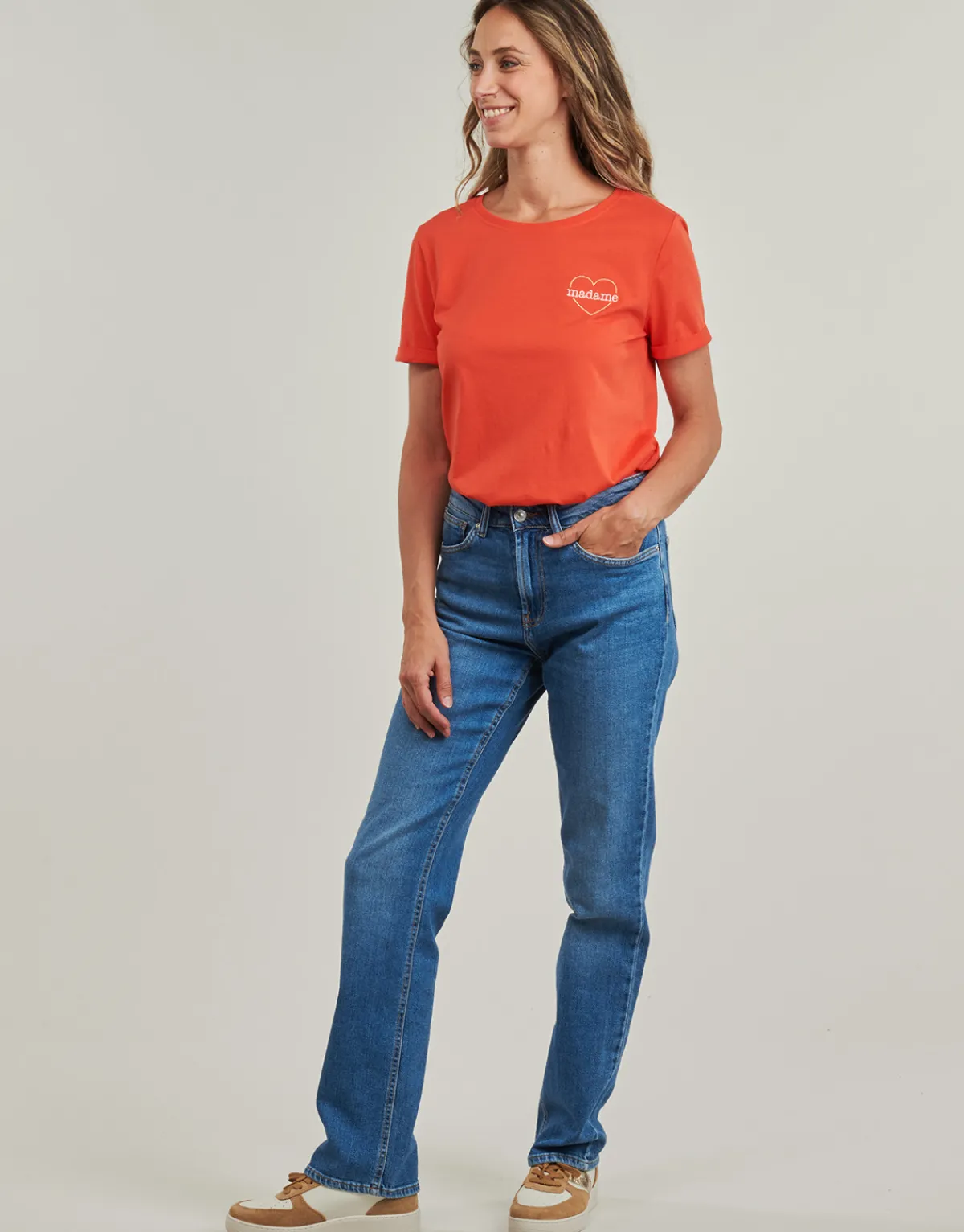 T-shirts & Polos^Only - ONLBEATE LIFE S/S HEART TOP CS JRS Rouge