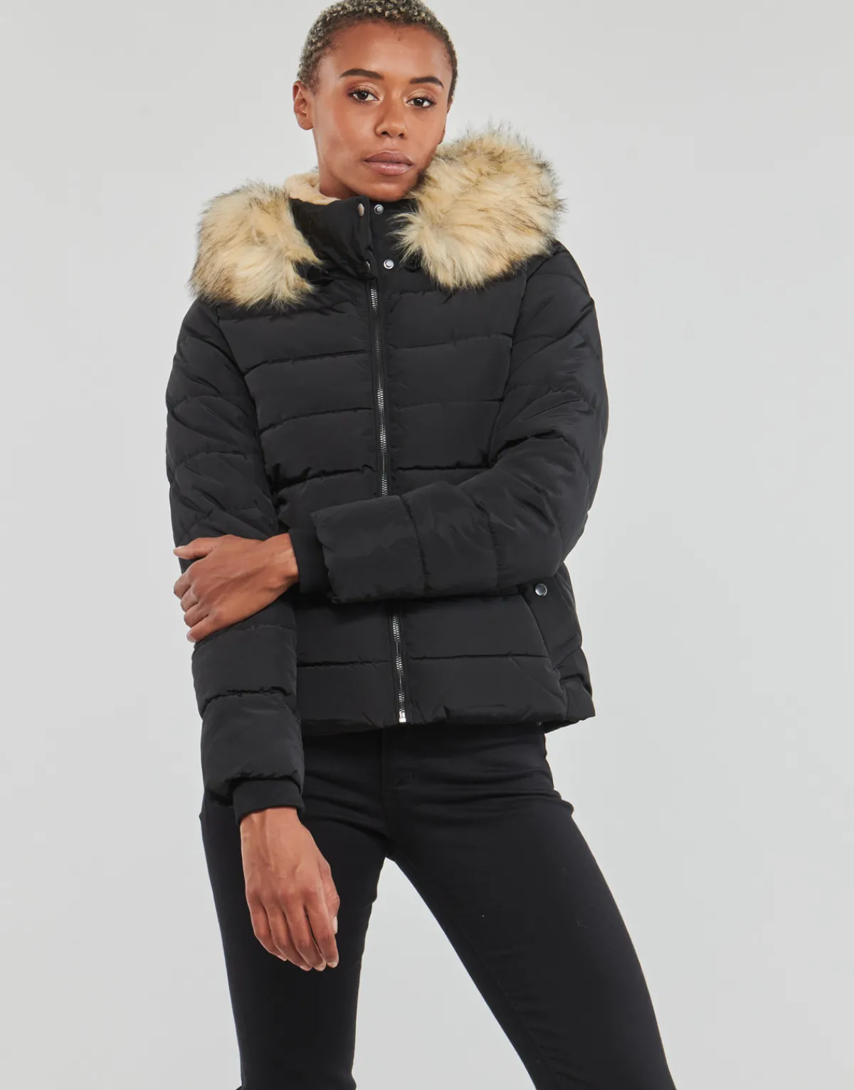 Manteaux^Only - ONLNEWCAMILLA FUR HOOD JACKET CC OTW Noir
