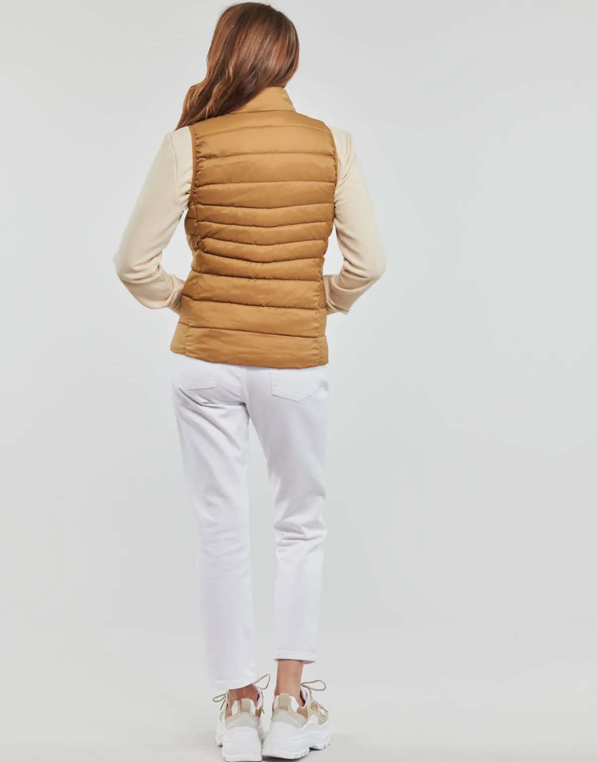 Manteaux^Only - ONLNEWCLAIRE QUILTED WAISTCOAT OTW MArron