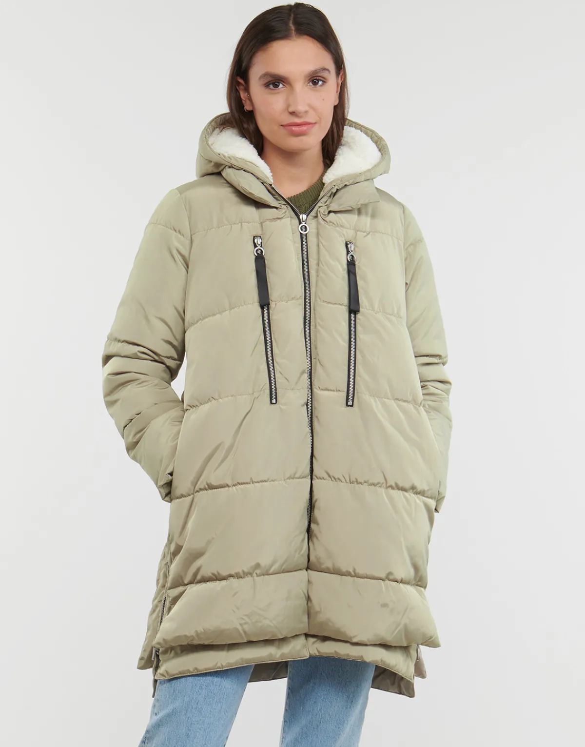 Manteaux^Only - ONLNEWNORA LONG PUFFER COAT CC OTW Beige