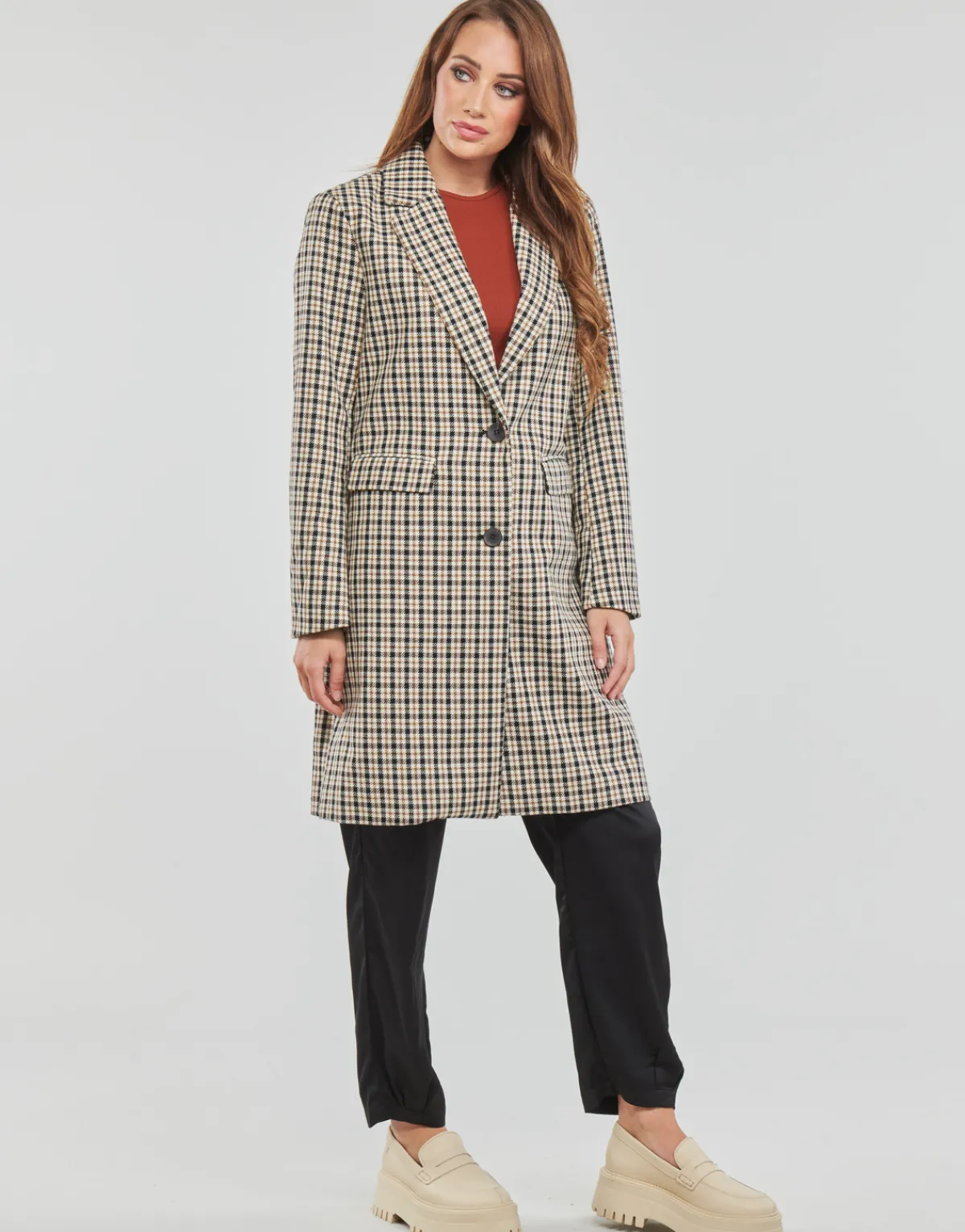 Manteaux^Only - ONLNORMA ASTRID CHECK COAT CC OTW Multicolore