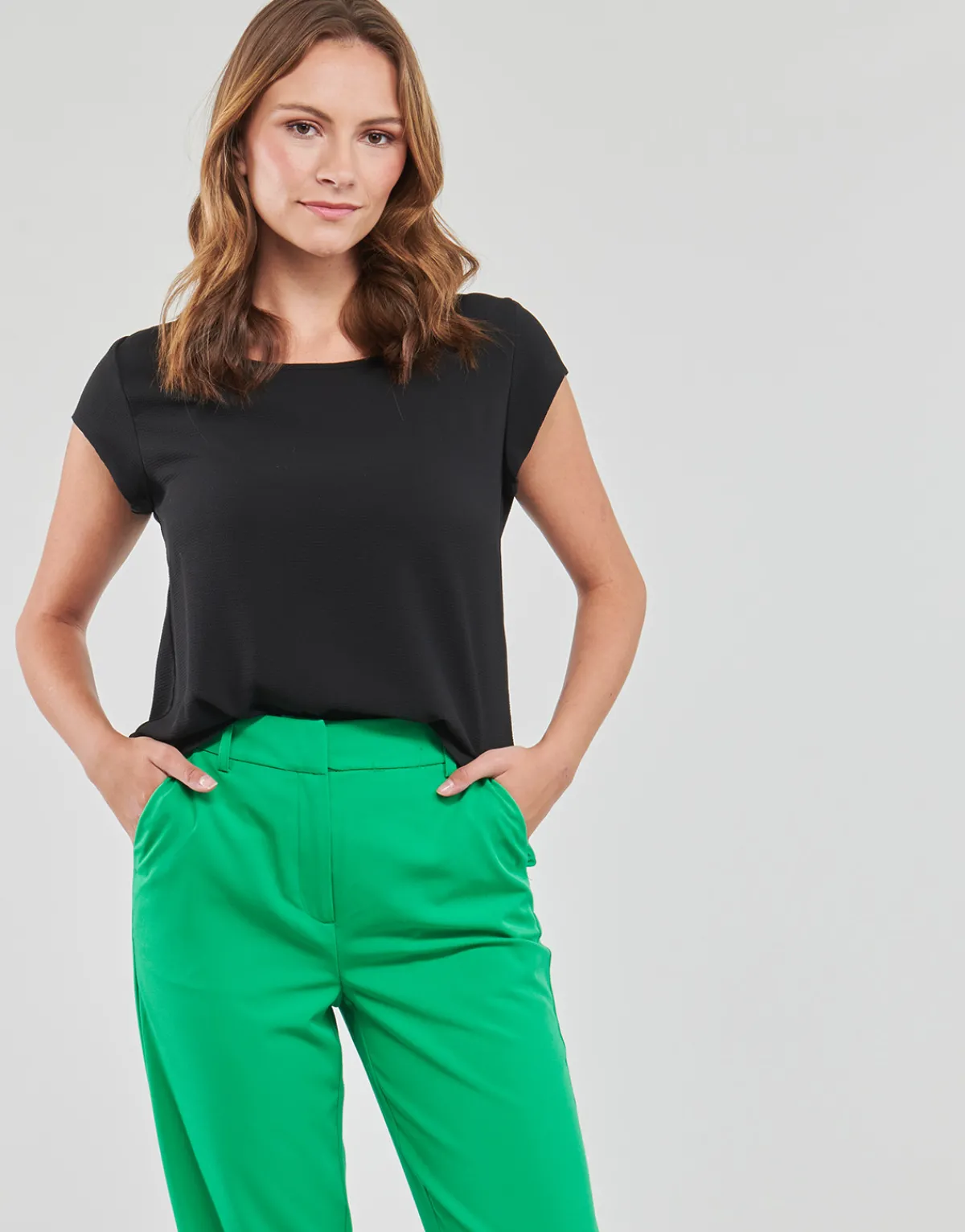T-shirts & Polos^Only - ONLVIC S/S SOLID TOP PTM Noir