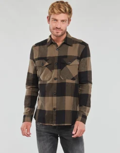Chemises^Only & Sons  - ONSMILO LS CHECK OVERSHIRT Marron