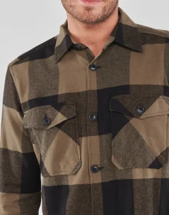 Chemises^Only & Sons  - ONSMILO LS CHECK OVERSHIRT Marron