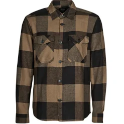 Chemises^Only & Sons  - ONSMILO LS CHECK OVERSHIRT Marron