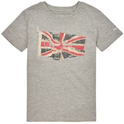 T-shirts & Polos^Pepe jeans - FLAG LOGO JR S/S N Gris