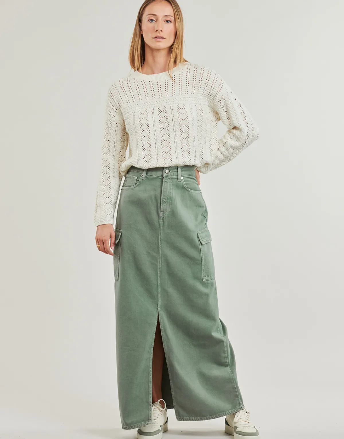Jupes^Pepe jeans - MAXI SKIRT HW CLR Kaki