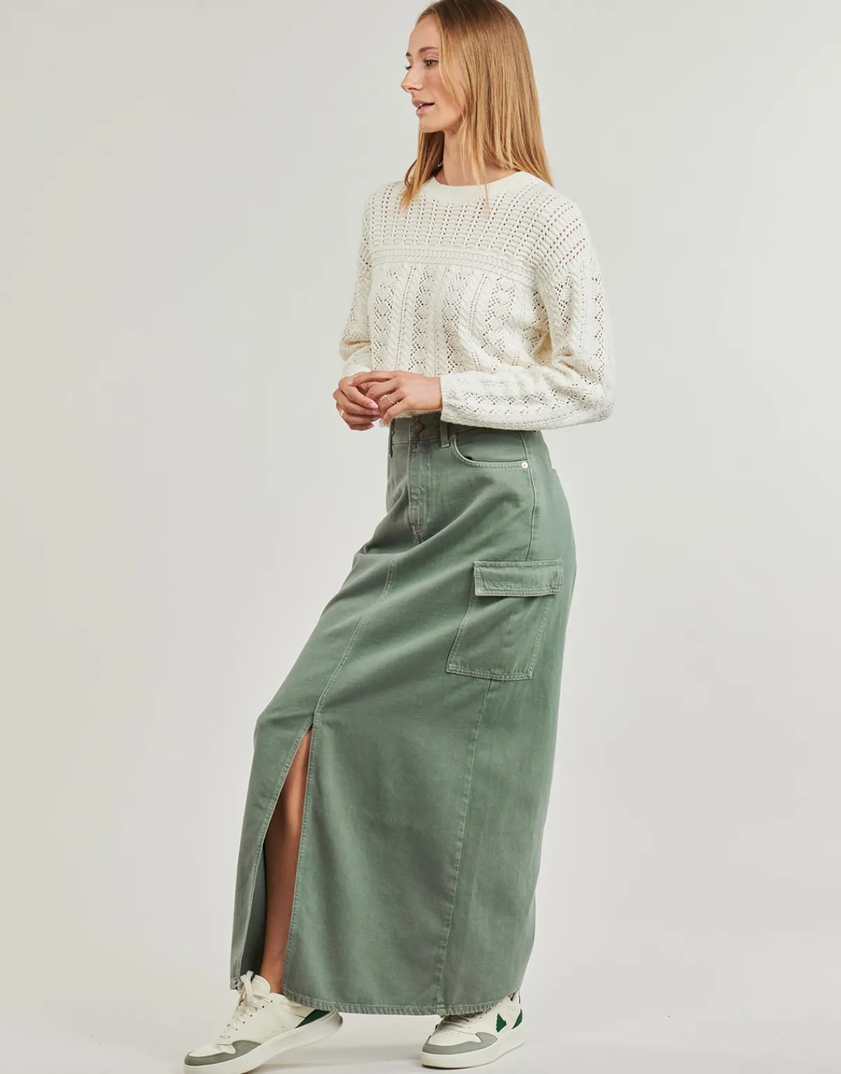 Jupes^Pepe jeans - MAXI SKIRT HW CLR Kaki