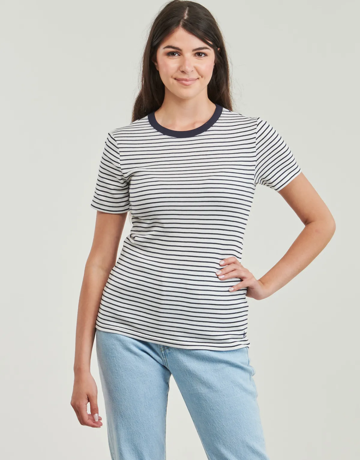 T-shirts & Polos^Petit Bateau - MC COL ROND Marine