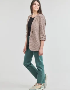 Vestes^Pieces - PCBOSS 3/4 PRINTED BLAZER Marron