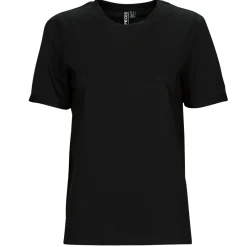 T-shirts & Polos^Pieces - PCRIA SS FOLD UP SOLID TEE Noir