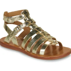 Sandales Et Nu-pieds^Pom d'Api - PLAGETTE GLADIATOR PLATINE