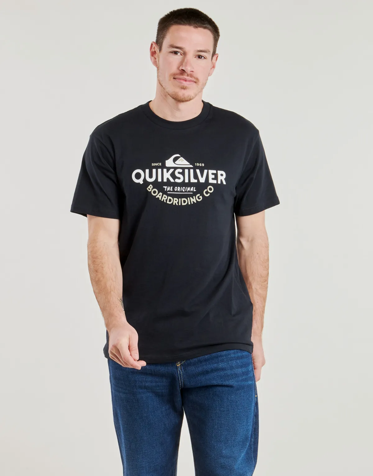 T-shirts & Polos^Quiksilver - TYPED OUT SS Noir
