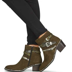 Bottines / Boots^Regard - NAPOLI V3 VELOURS MILITARE Kaki