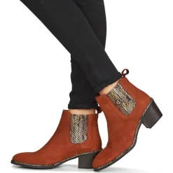 Bottines / Boots^Regard - NOISY V3 VELOURS TUILE Rouge