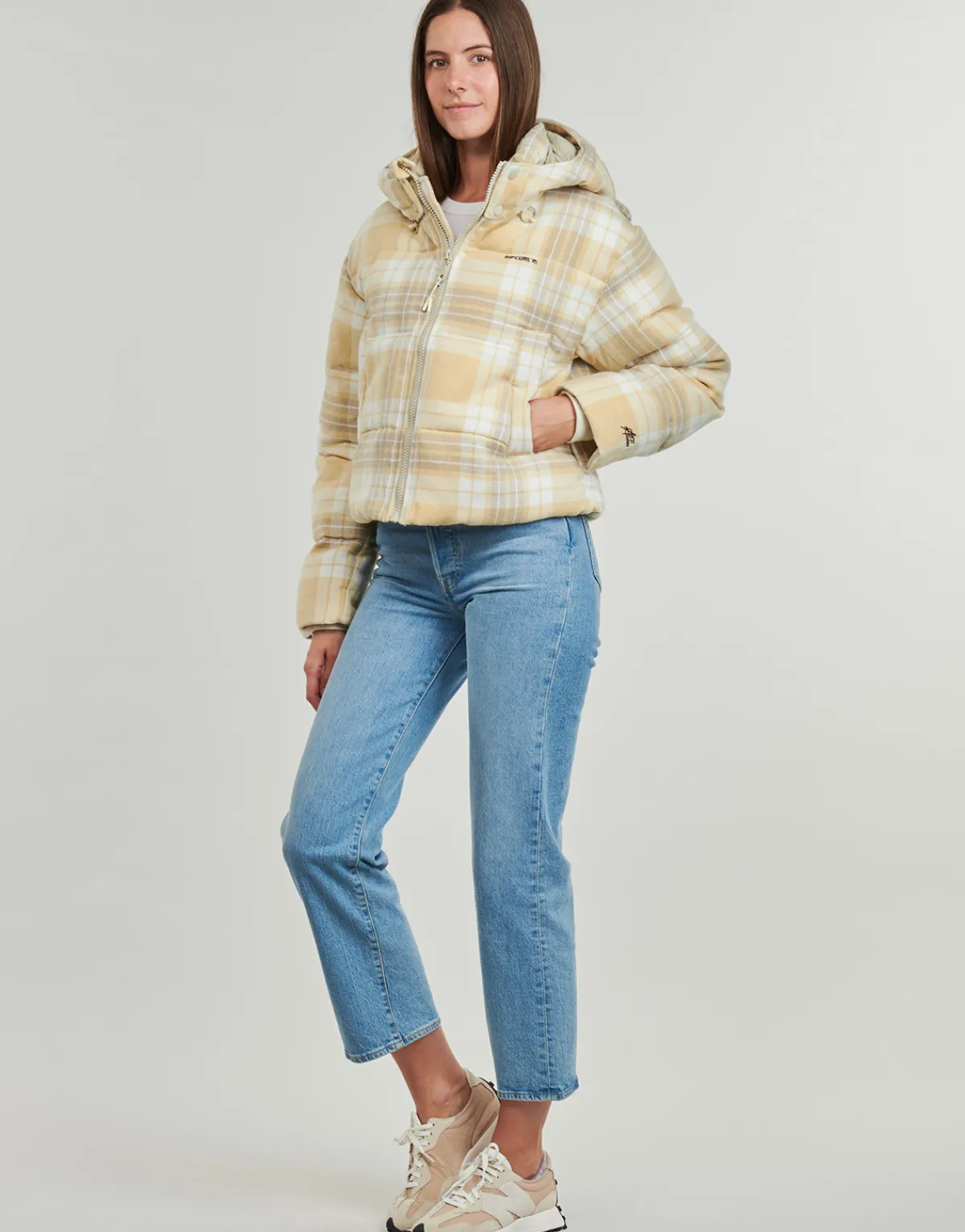 Manteaux^Rip Curl - ANTI-SERIES SURF CHECK PUFFER Beige