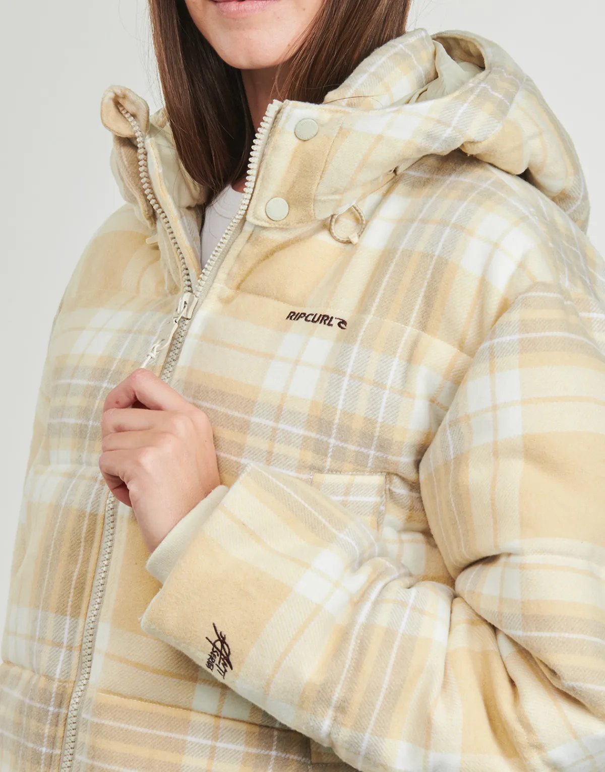 Manteaux^Rip Curl - ANTI-SERIES SURF CHECK PUFFER Beige
