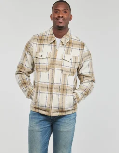 Vestes^Scotch & Soda - Wool-Blend Zip-Thru Check Overshirt Camel
