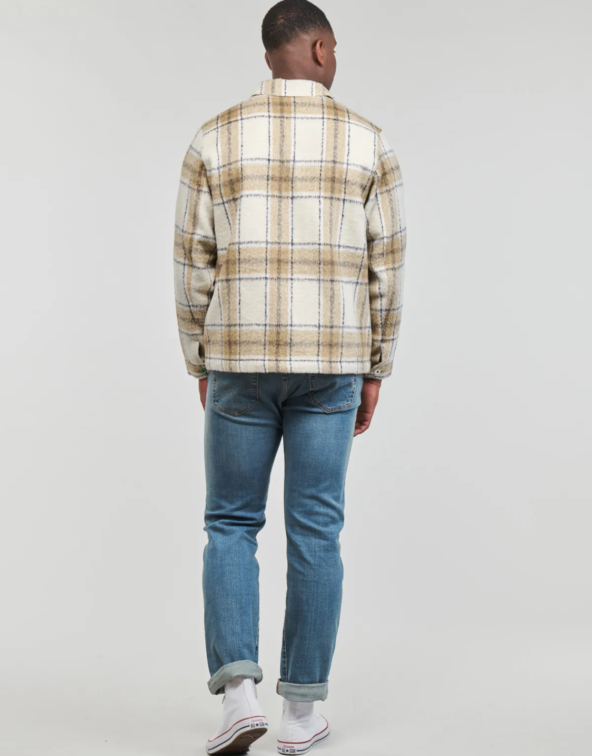 Vestes^Scotch & Soda - Wool-Blend Zip-Thru Check Overshirt Camel