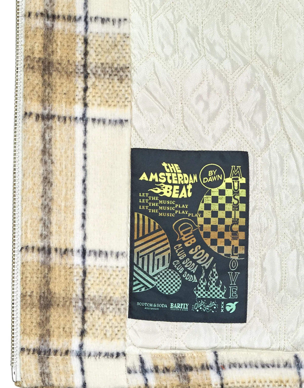 Vestes^Scotch & Soda - Wool-Blend Zip-Thru Check Overshirt Camel