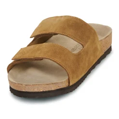 Mules / Sabots^Selected - SLHBASTIAN SUEDE STRAP SLIDER B Cognac