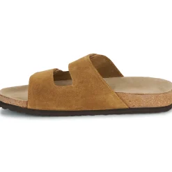 Mules / Sabots^Selected - SLHBASTIAN SUEDE STRAP SLIDER B Cognac