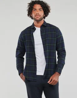 Chemises^Selected - SLHSLIMOWEN-FLANNEL SHIRT LS NOOS Marine