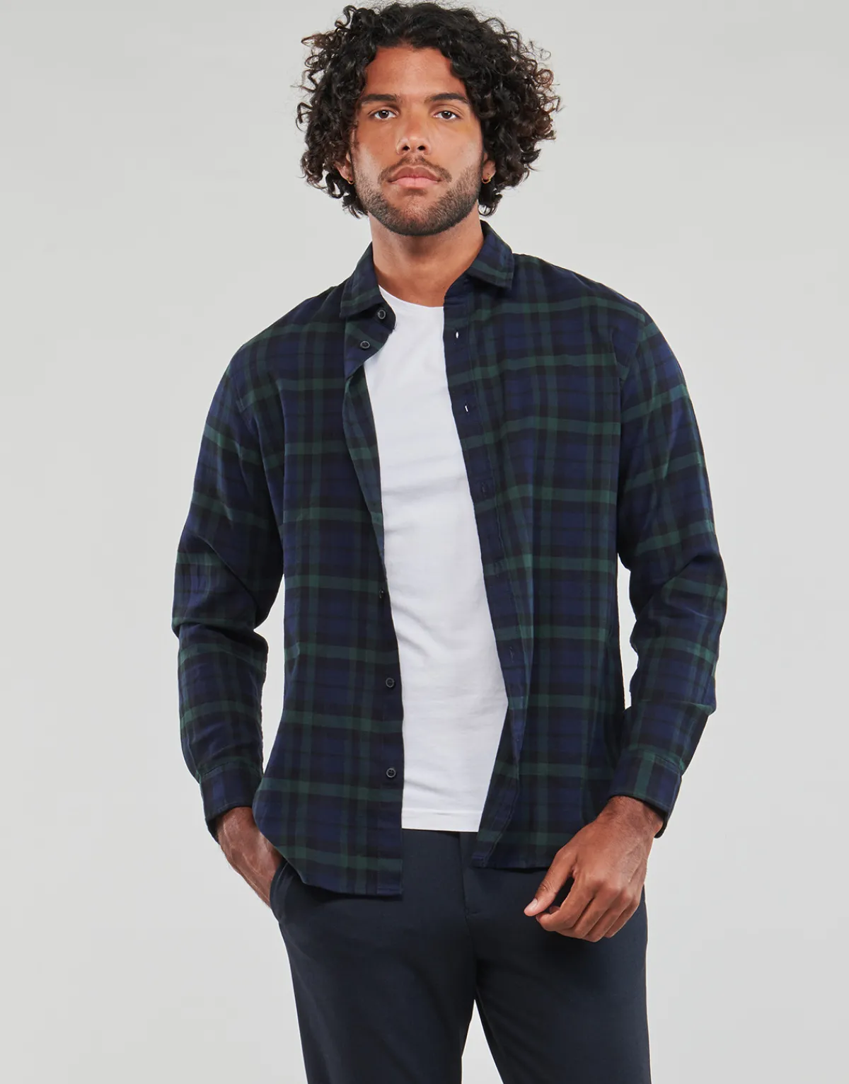 Chemises^Selected - SLHSLIMOWEN-FLANNEL SHIRT LS NOOS Marine