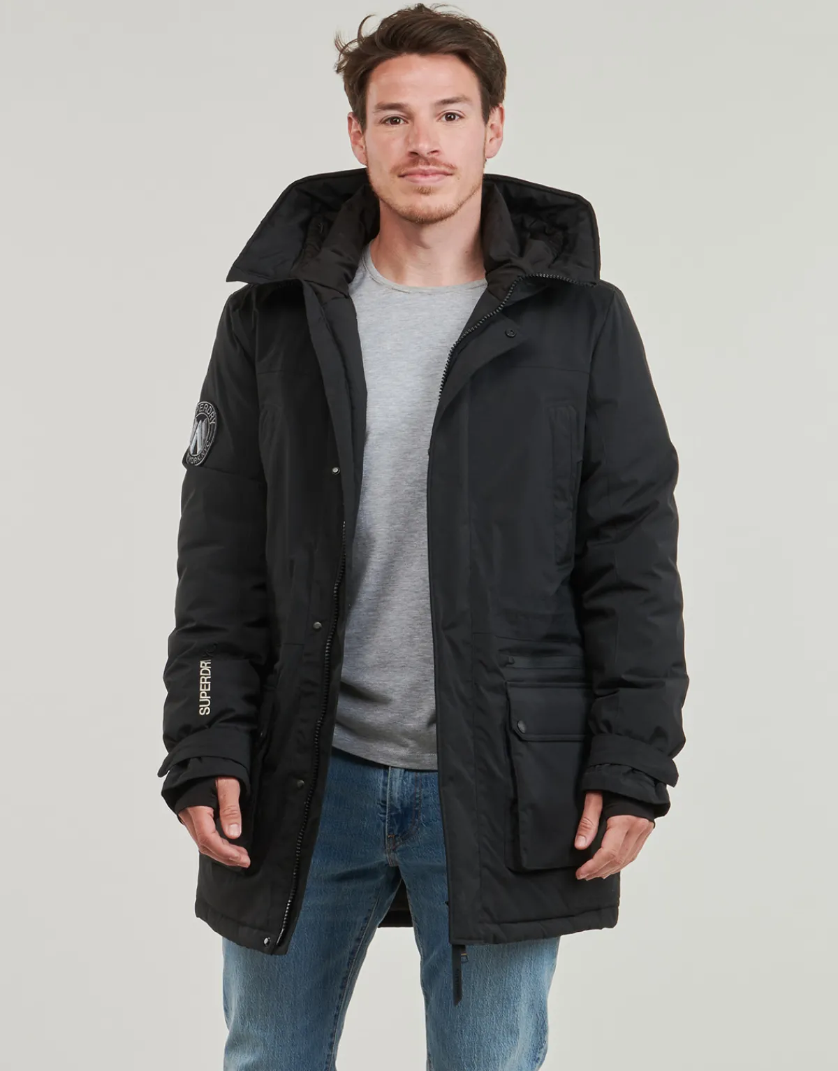 Manteaux^Superdry - CITY PADDED PARKA JACKET Noir