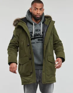 Manteaux^Superdry - EVEREST FAUX FUR HOODED PARKA Kaki