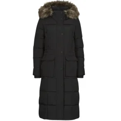 Manteaux^Superdry - EVEREST LONGLINE PUFFER COAT Noir