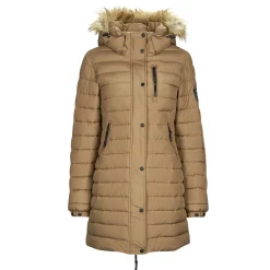 Manteaux^Superdry - FUJI HOODED MID LENGTH PUFFER Marron