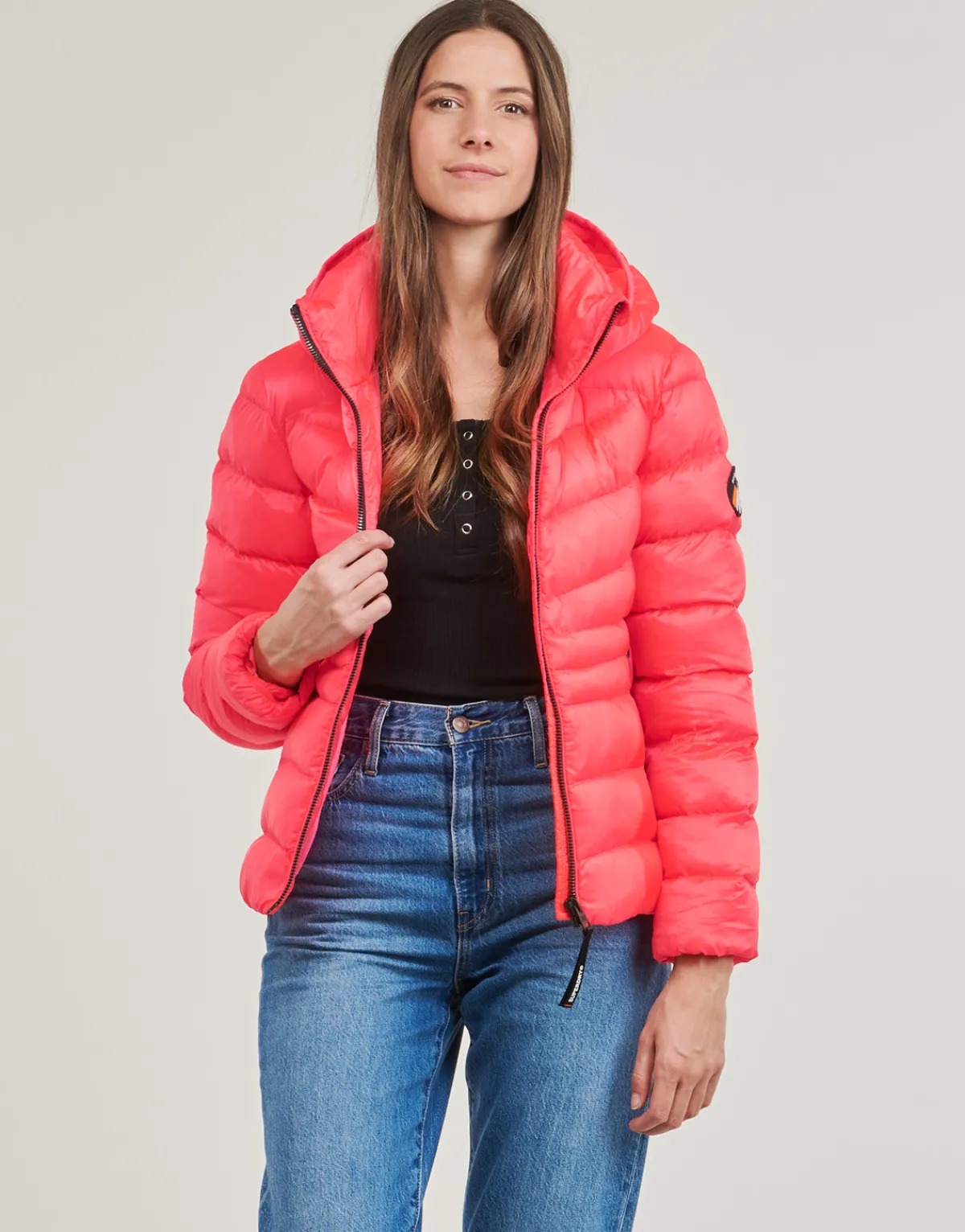 Manteaux^Superdry - HOODED FUJI PADDED JACKET Rose